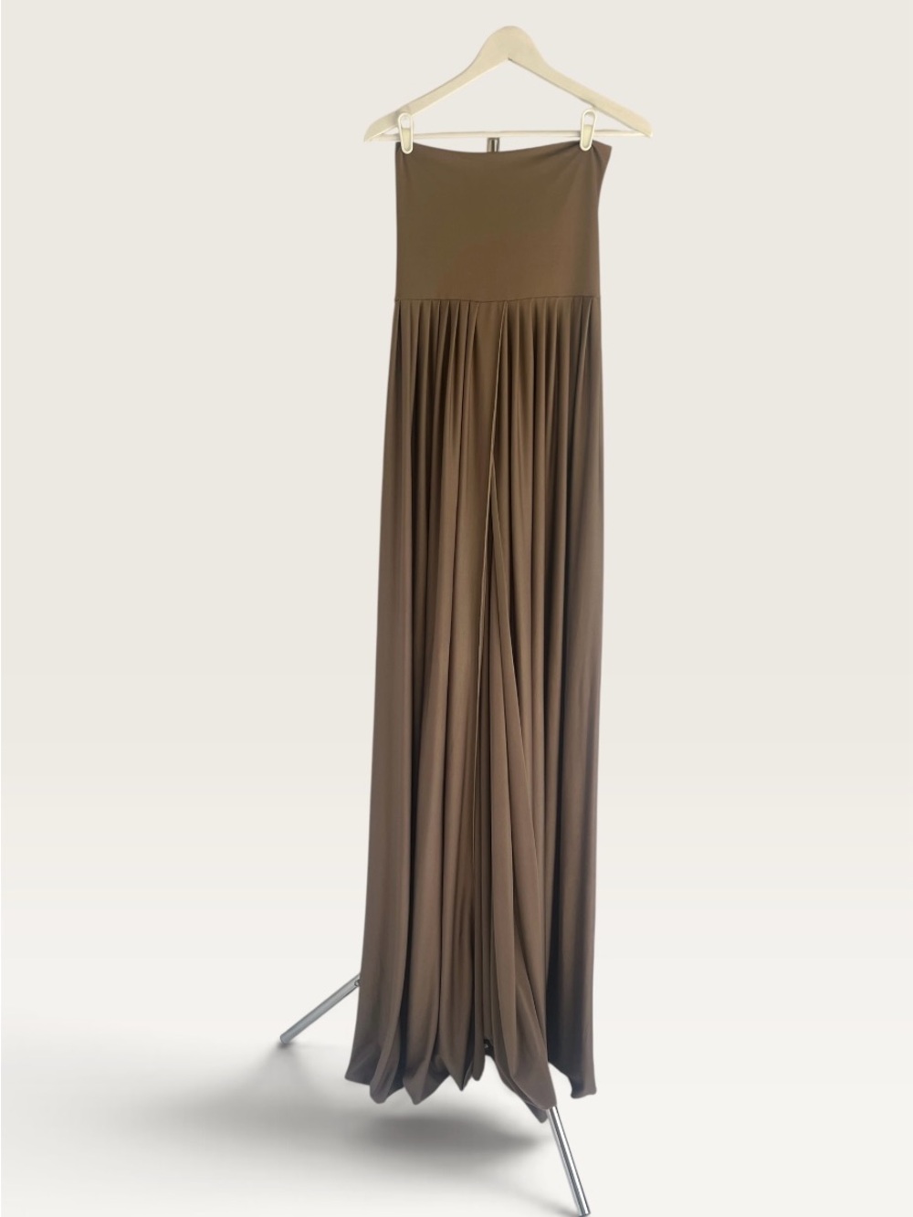 Women’s Strapless maternity photo shoot gown in mocha Brown